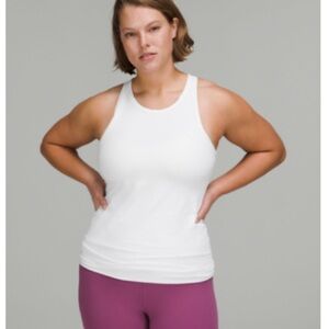 Lululemon White hip length high neck align tank Tank Top